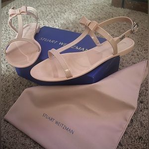 Stuart Weitzman NWT Pink Jelly Sandal with Bow - Size 10